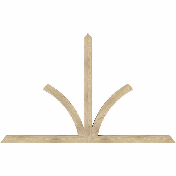 Ekena Millwork Richland Rough Sawn Timber Gable Bracket, Douglas Fir, 96"W x 60"H x 4"D x 4"F, 15/12 Pitch GBW096X60X0404RIC00RDF - main